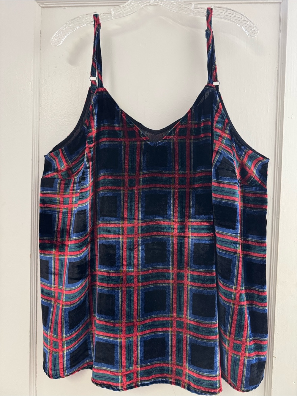 Torrid Sophie Velvet Swing Cami Top Tartan Plaid Black Preppy Academia Sz 2 - Picture 4 of 7